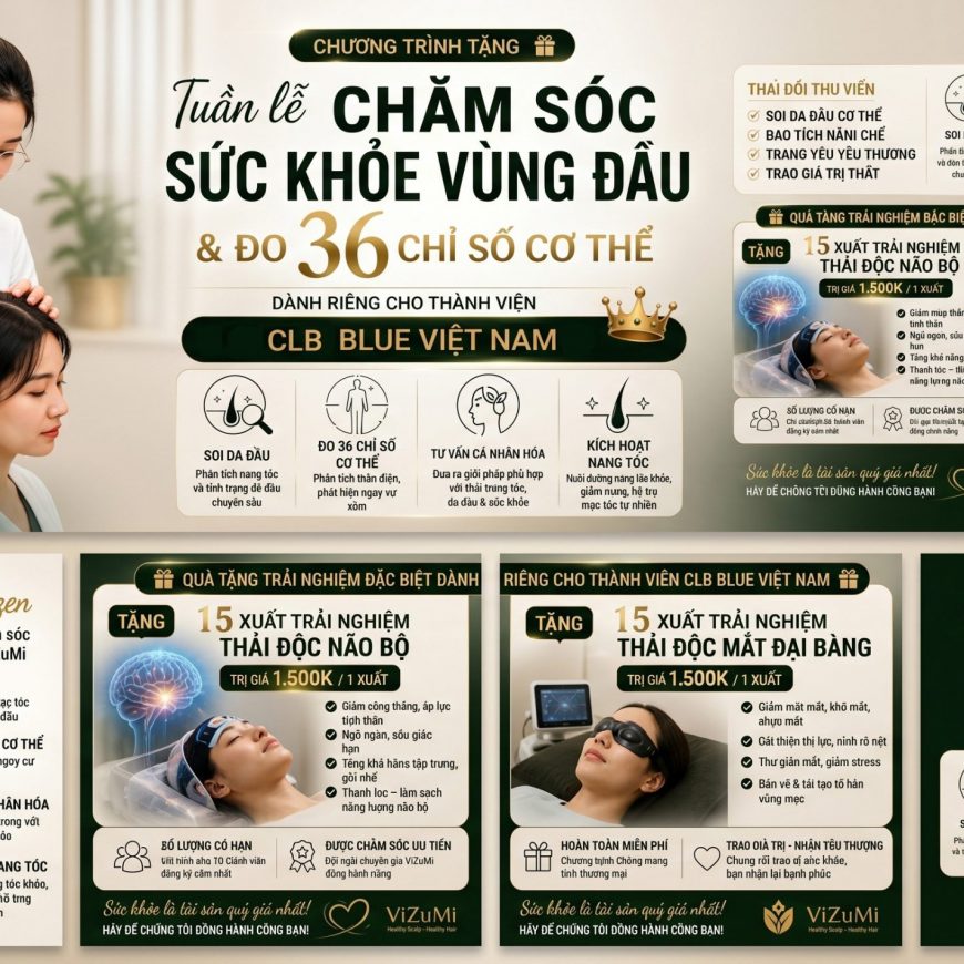 Trải nghiệm chăm sóc sức khỏe vùng đầu & đo 36 chỉ số cơ thể dành cho hội viên